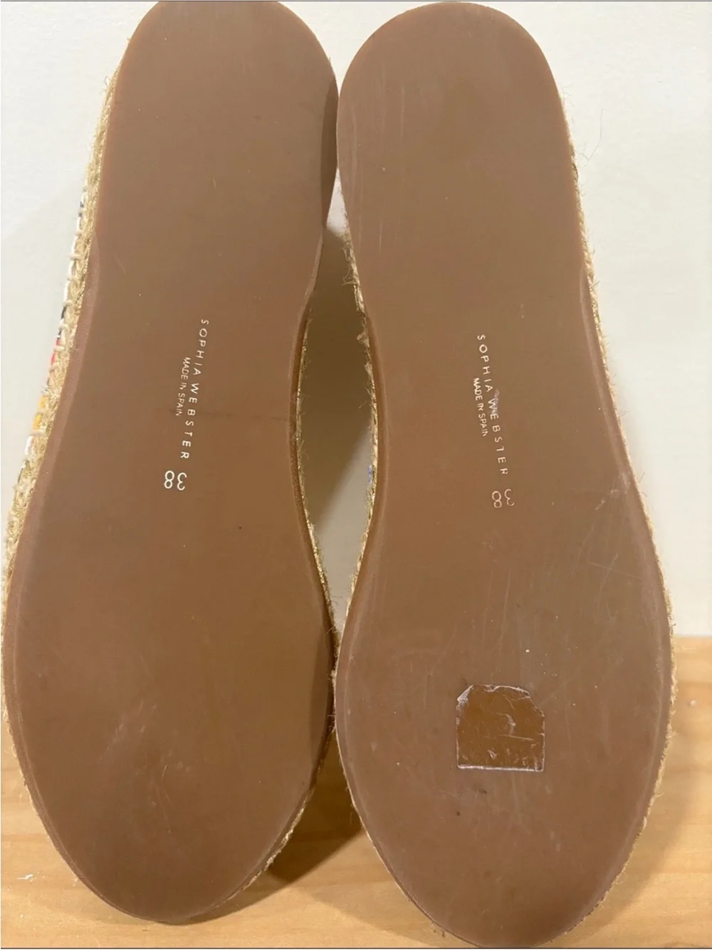 Sophia Webster Leather Colorful Butterfly Espadrilles Shoes, Size 8